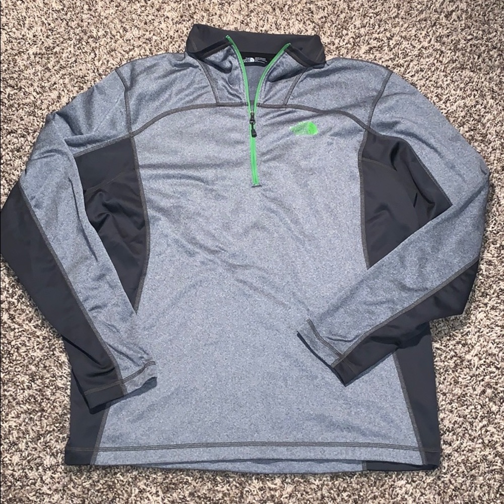 [THE NORTH FACE] Gray & Lime Quarter Zip